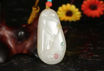 老山玉器 羅永東大師作品 掛件連年有余 吊墜（競(jìng)拍）